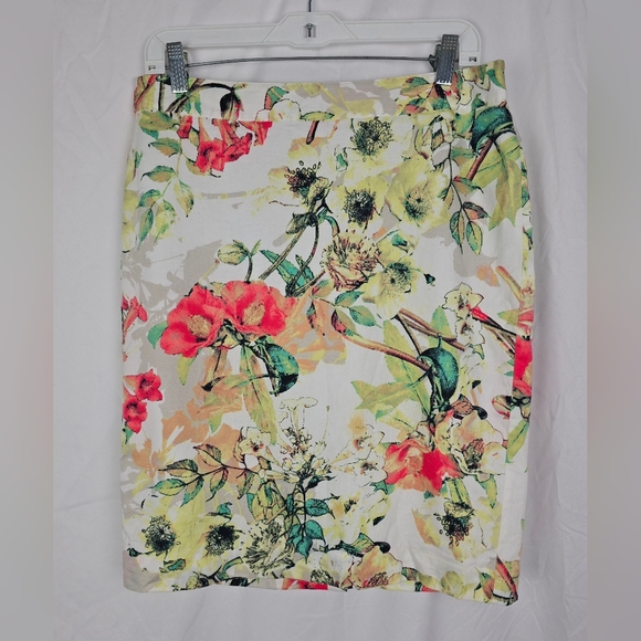 Van Heusen Studio Floral Watercolor Women's Pencil Skirt sz 8 Career Office - Picture 1 of 7